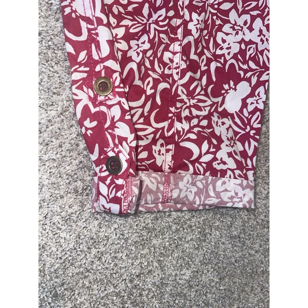 Palm Rio Hawaiian Pull On Capri Pants Womens‎ Sz M NWT Pink White